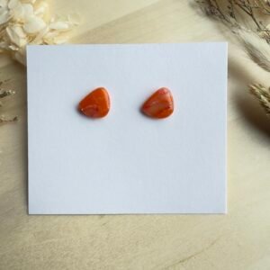 Kolczyki Kamień marmurkowe - pomarańczowe