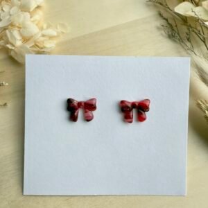 Kolczyki Kokardki Ruby sztyft