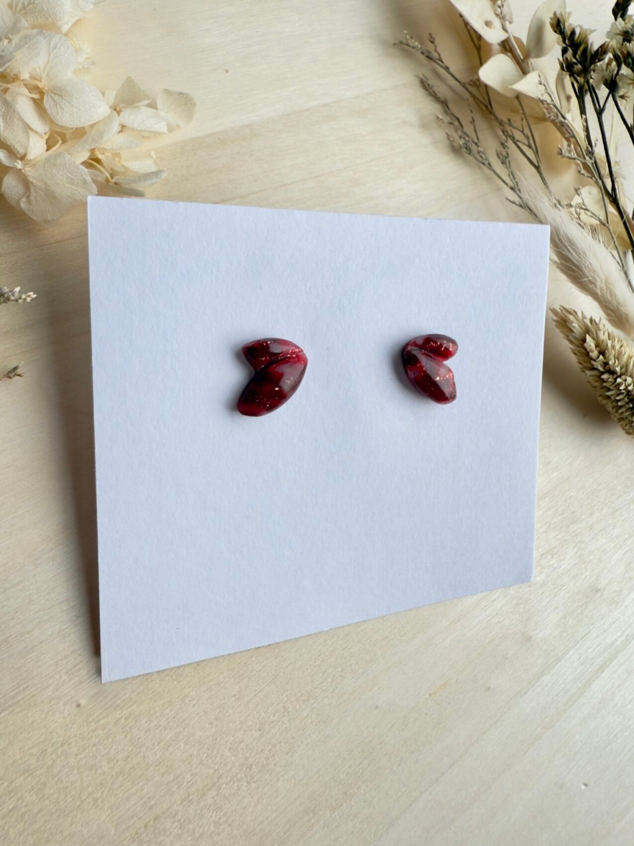 Kolczyki Motylki Ruby sztyft - obrazek 2