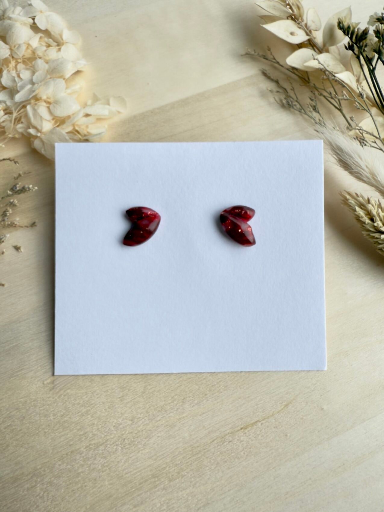 Kolczyki Motylki Ruby sztyft