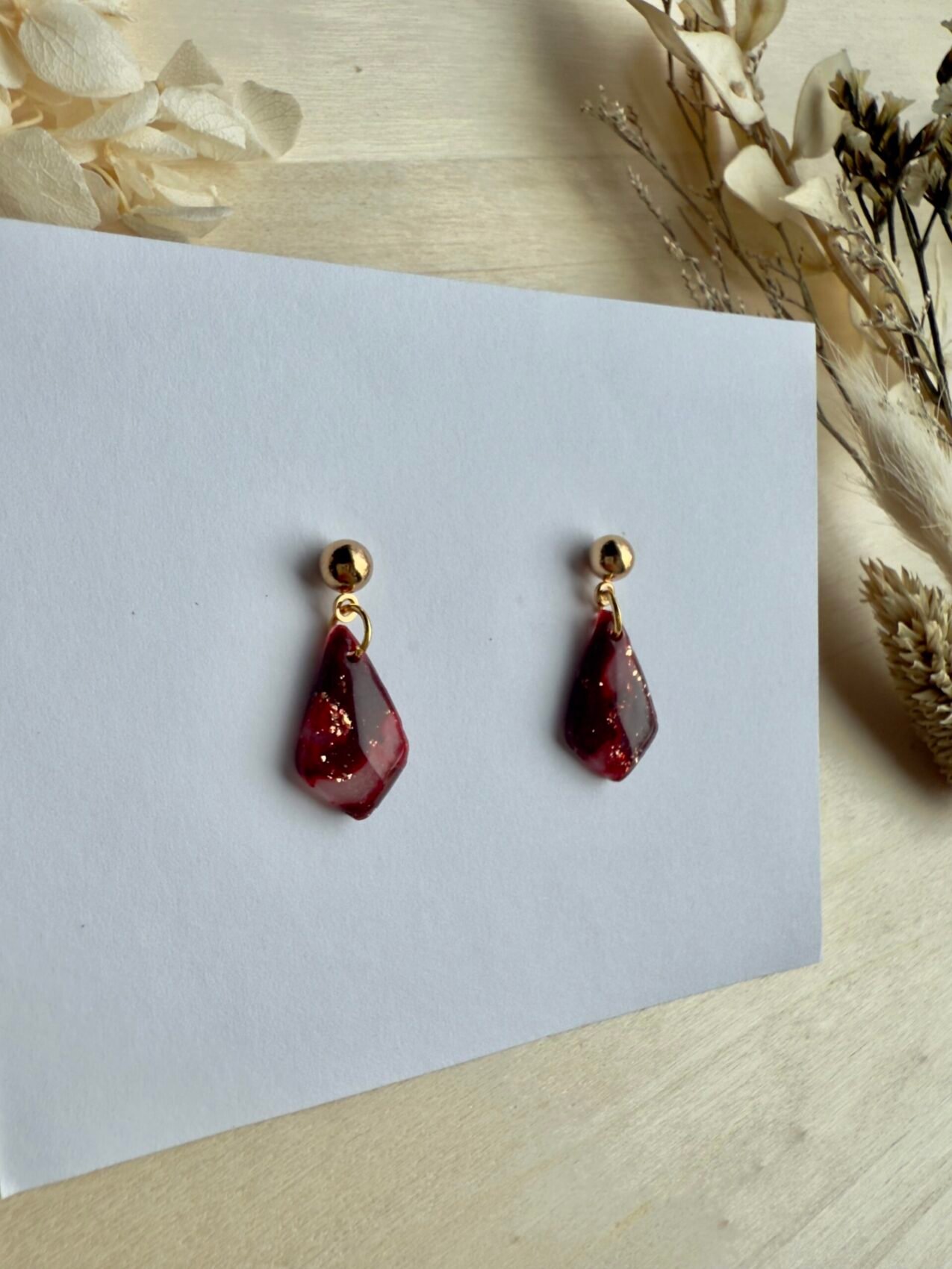 Kolczyki Romby Ruby małe - obrazek 2