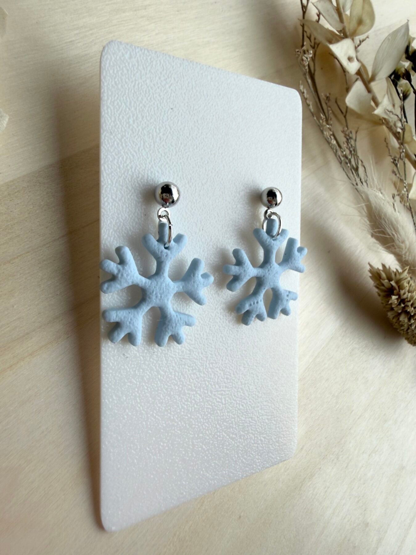 Kolczyki Śnieżynki błękitne - obrazek 2
