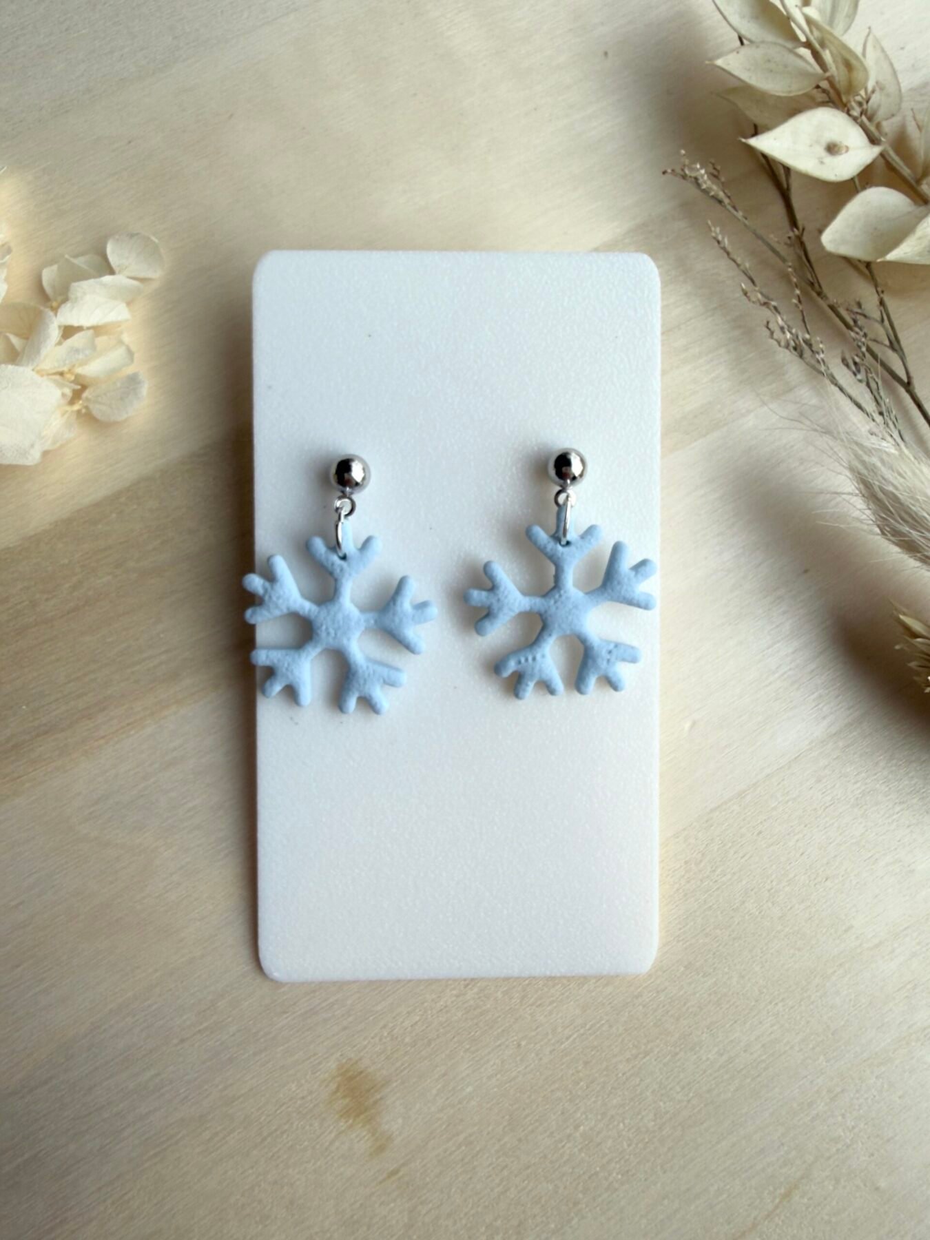 Kolczyki Śnieżynki błękitne