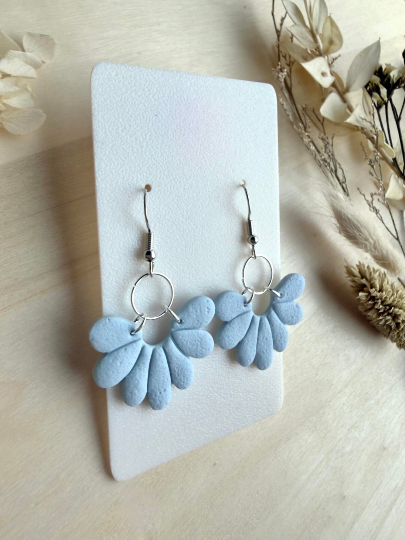 Kolczyki Wachlarz - błękitne - obrazek 2