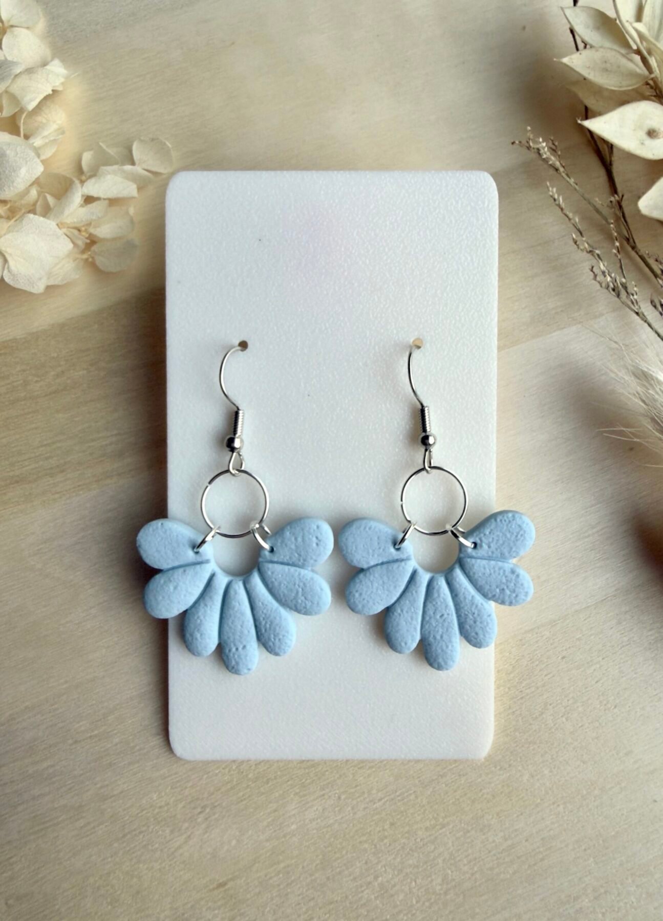 Kolczyki Wachlarz - błękitne