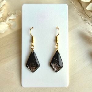 Kolczyki Romby małe z brokatem