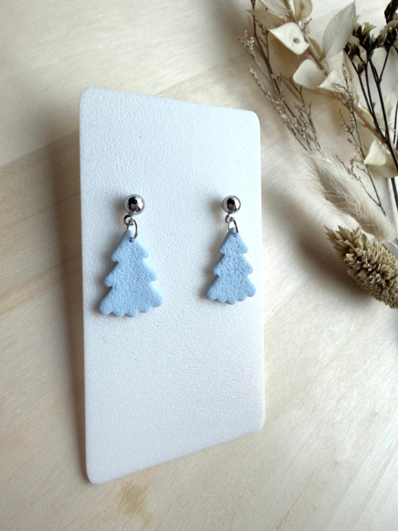 Kolczyki Choinki - błękitne - obrazek 2