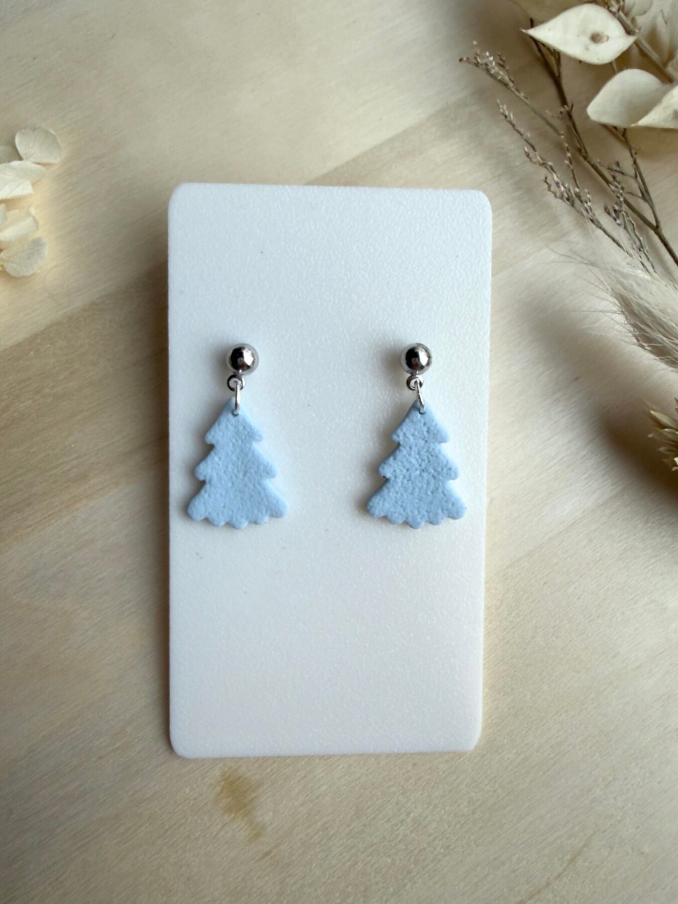 Kolczyki Choinki - błękitne